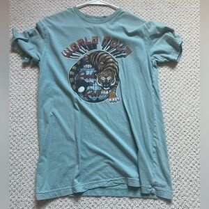 Graphic Tee - Blue Tiger Print